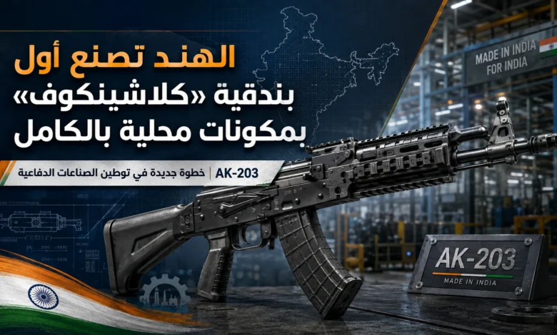 شركة IRRPL تعلن تصنيع أول بندقية AK-203 محلية بالكامل في الهند