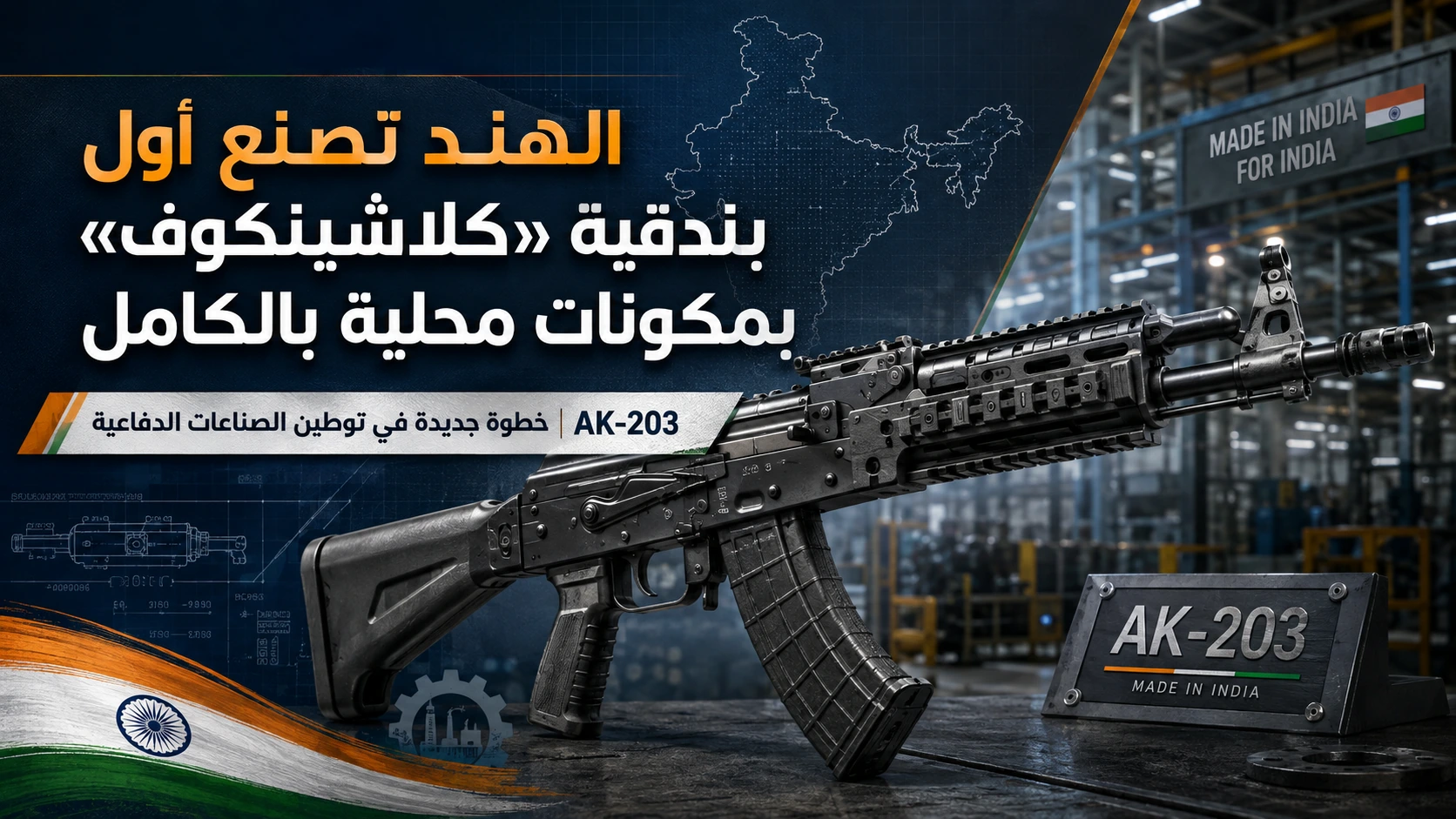 صورة مميزة: شركة IRRPL تعلن تصنيع أول بندقية AK-203 محلية بالكامل في الهند