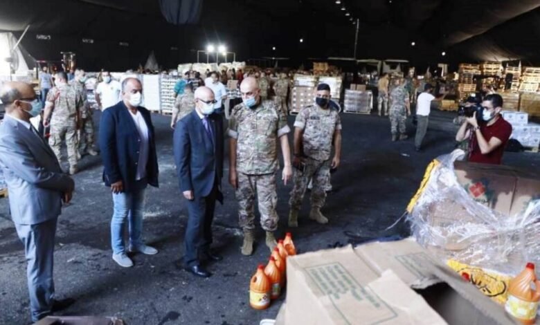 سفير المملكة المغربية محمد كرين يقوم بجولة تفقدية على تسليم المساعدات التي ارسلتها المملكة الى لبنان في البيال